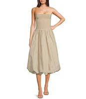 Sadie & Sage Happier Now Strapless Bubble Midi Dress