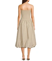 Sadie & Sage Happier Now Strapless Bubble Midi Dress