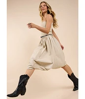 Sadie & Sage Happier Now Strapless Bubble Midi Dress