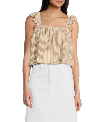 Sadie & Sage Coordinating Journey On Ruffle Sleeve Knit Top