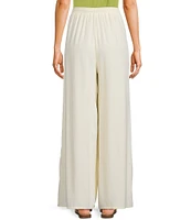 Sadie & Sage Linen Blend Elastic Waist Wide Leg Pull-On Pants