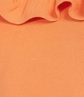Sadie & Sage Off The Shoulder Ruffled Knit Crop Tank