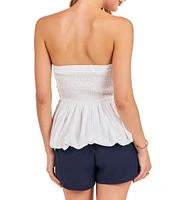 Sadie & Sage Ruched Peplum Tube Top