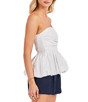 Sadie & Sage Ruched Peplum Tube Top