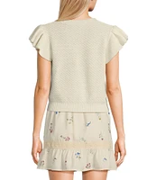 Sadie & Sage Ruffle Cap Sleeve Sweater Top