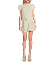 Sadie & Sage Ruffle Cap Sleeve Sweater Top