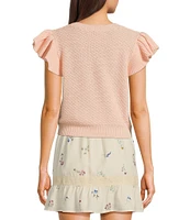 Sadie & Sage Ruffle Cap Sleeve Sweater Top