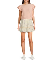 Sadie & Sage Ruffle Cap Sleeve Sweater Top