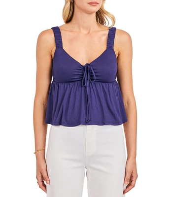 Sadie & Sage Shirred Front Cropped Tank Top