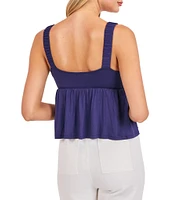 Sadie & Sage Shirred Front Cropped Tank Top