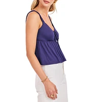 Sadie & Sage Shirred Front Cropped Tank Top