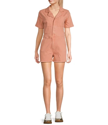 Sadie & Sage Short Sleeve Stretch Denim Romper
