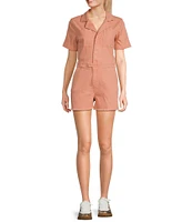 Sadie & Sage Short Sleeve Stretch Denim Romper