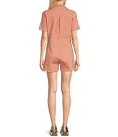 Sadie & Sage Short Sleeve Stretch Denim Romper
