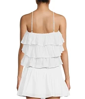 Sadie & Sage Sleeveless Beach House Tiered Ruffle Knit Top