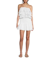 Sadie & Sage Sleeveless Beach House Tiered Ruffle Knit Top