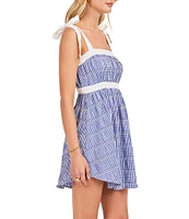 Sadie & Sage Sleeveless Gingham Printed Mini Dress