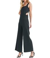 Sadie & Sage Sleeveless Side Cutout Wide Leg Jumpsuit