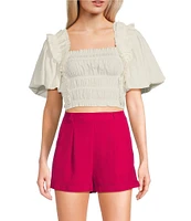 Sadie & Sage Smocked Woven Ruffle Top