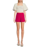 Sadie & Sage Smocked Woven Ruffle Top