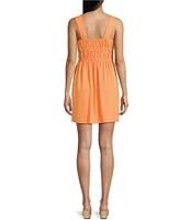 Sadie & Sage Square Neck Tie Front Mini Dress