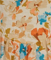 Sadie & Sage Strapless Tube Top Midi Woven Floral Printed Dress