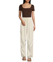 Sadie & Sage Vita Elastic Waist Cargo Pants