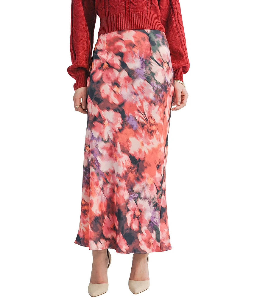 Sage The Label Independent Mermaid Abstract Floral Print Midi Skirt