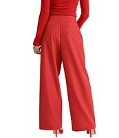 Sage The Label Take Action Wide Leg Pleated Trouser Pants