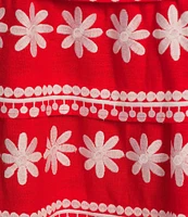 SAIL to SABLE Embroidered Square Neck Sleeveless A-Line Mini Dress