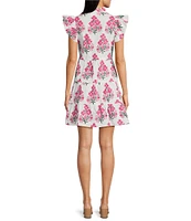 SAIL to SABLE x Amy Littleson McNitt The Vero Hibiscus Print Flare Tunic Dress