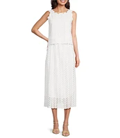 SAIL to SABLE x Palm Beach Lately 2 Piece Scallop Eyelet Midi Skirt Tank Set