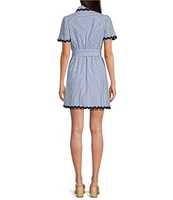 SAIL to SABLE x Style Charade Ella Stripe Print Point Collar Short Sleeve Dress