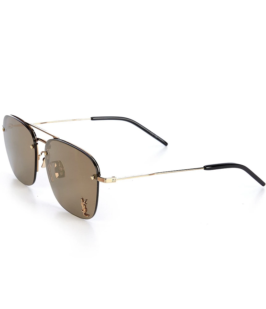 Saint Laurent Women's SL309 59mm Gold Frame Navigator Sunglasses