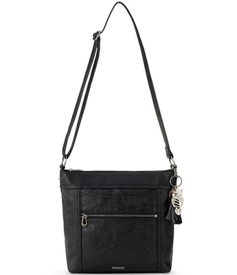 Sakroots Arcadia Recycled Vegan Leather Gen Black Floral Crossbody Bag