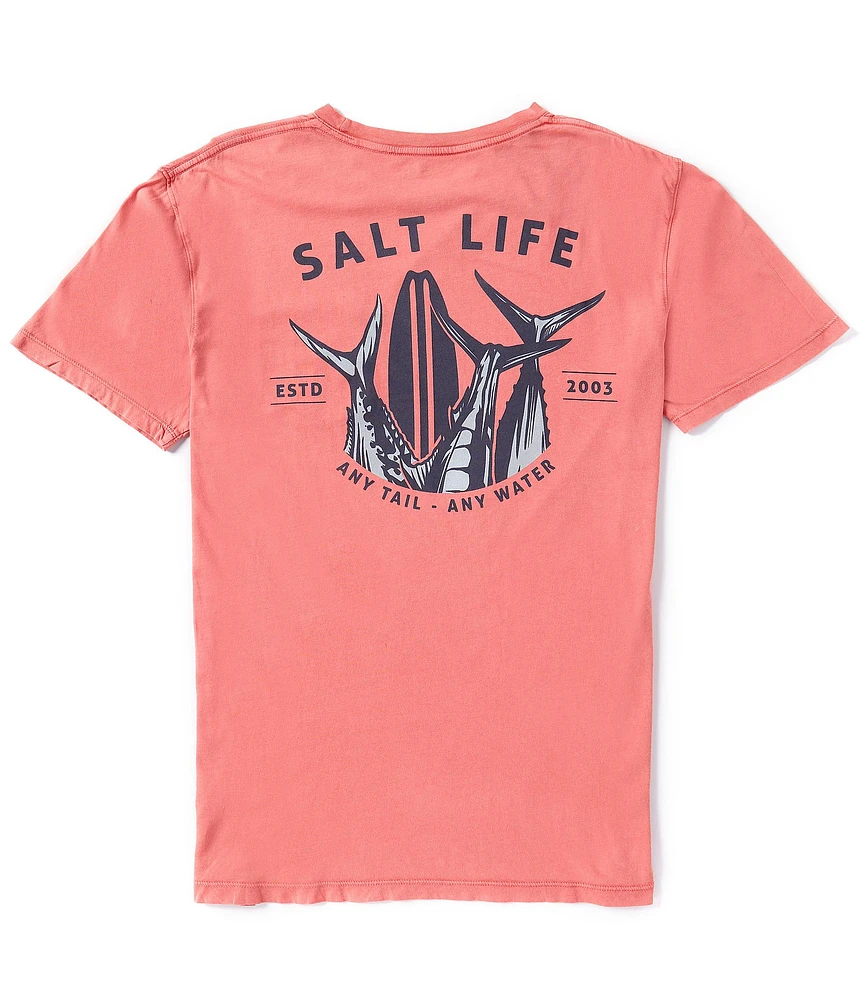 Salt Life Any Tail Any Water Short Sleeve Graphic Pocket T-Shirt