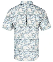 Salt Life Aqua Ambush Camouflage Printed Short Sleeve Performance Woven Shirt