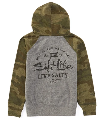 Salt Life Big Boys 8-20 Ragan Pullover Capture The Flag Graphic Hoodie