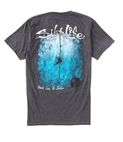 Salt Life Hook Line And Sinker Fade Short Sleeve Pocket T-Shirt