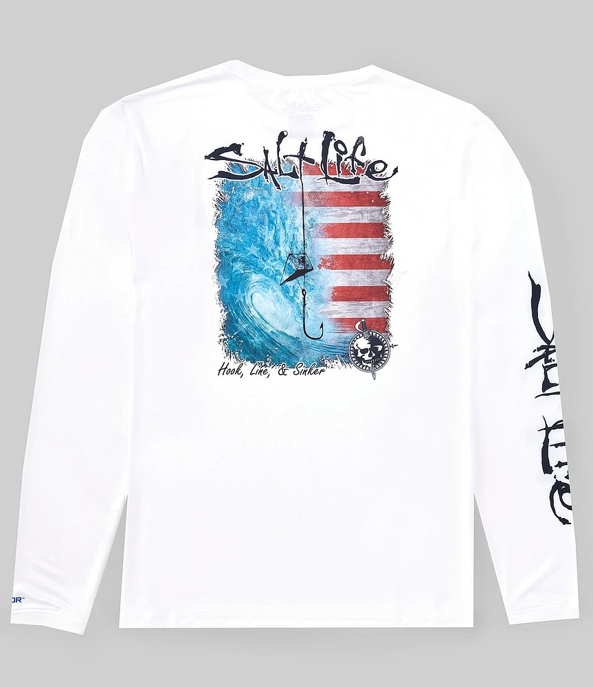 Salt Life Hook Line Sinker Salute Long Sleeve Graphic T-Shirt