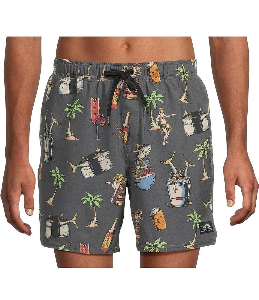 Salt Life Poke Night 7#double; Inseam Board Shorts