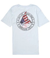 Salt Life Red Fish Stars & Stripes Short Sleeve Pocket Graphic T-Shirt