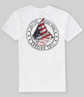 Salt Life Red Fish Stars & Stripes Short Sleeve Pocket Graphic T-Shirt