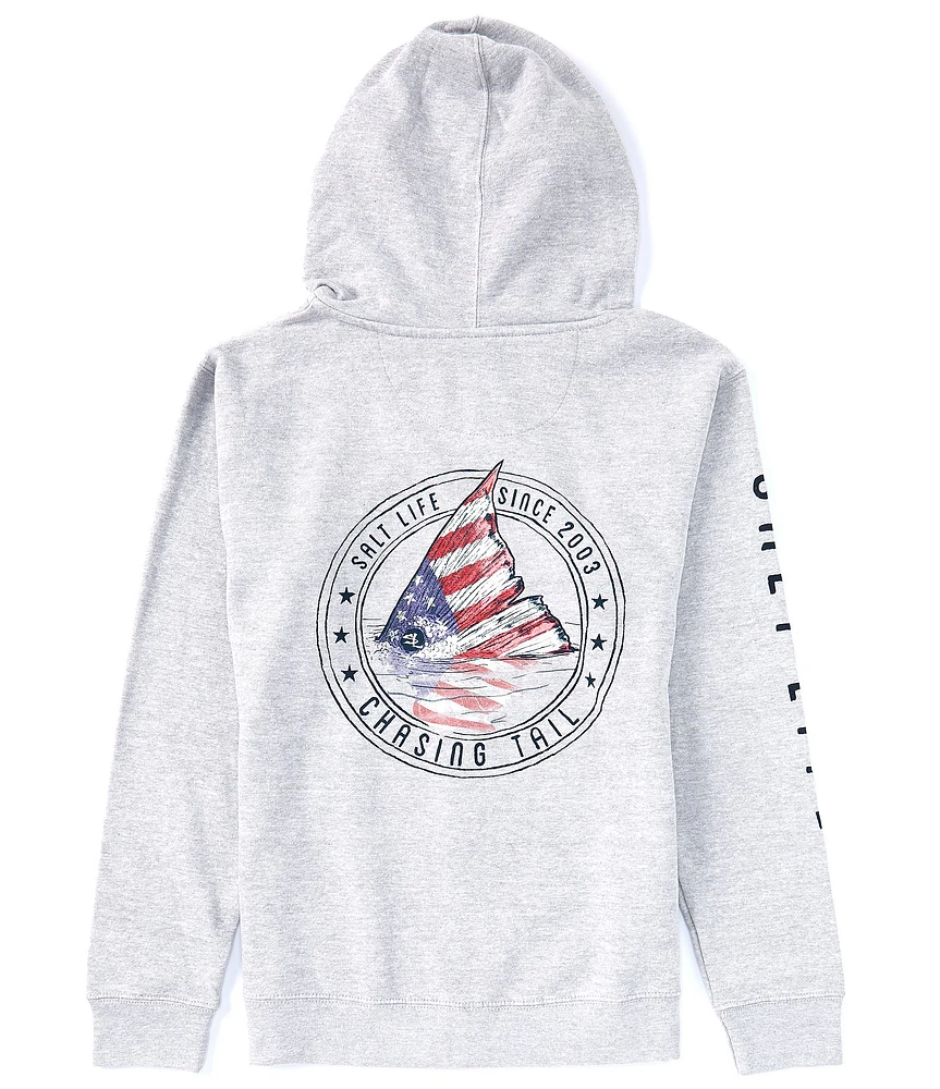 Salt Life Redfish Stars Stripes Zip Graphic Hoodie