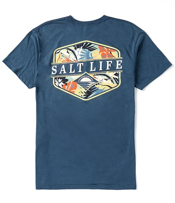 Salt Life Retro Tropical Short Sleeve Graphic Pocket T-Shirt