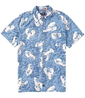 Salt Life Short Sleeve Rock Lobster Reverse Print Woven Shirt