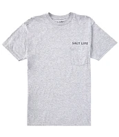 Salt Life Short Sleeve Salty Honor Bones Americana Heathered Graphic T-Shirt