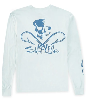 Salt Life Skull And Hooks Long Sleeve Graphic T-Shirt