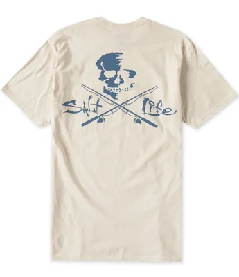 Salt Life Skull And Poles Short Sleeve Graphic Pocket T-Shirt