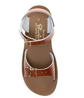 Saltwater Sandals by Hoy Girls' Surfer Water Friendly Leather Alternative Closure Sandals (Youth)